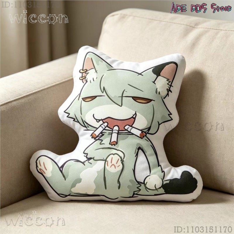 Throw Pillow - Cosplays Chainsmoker Cat Yaniko Satou 40cm