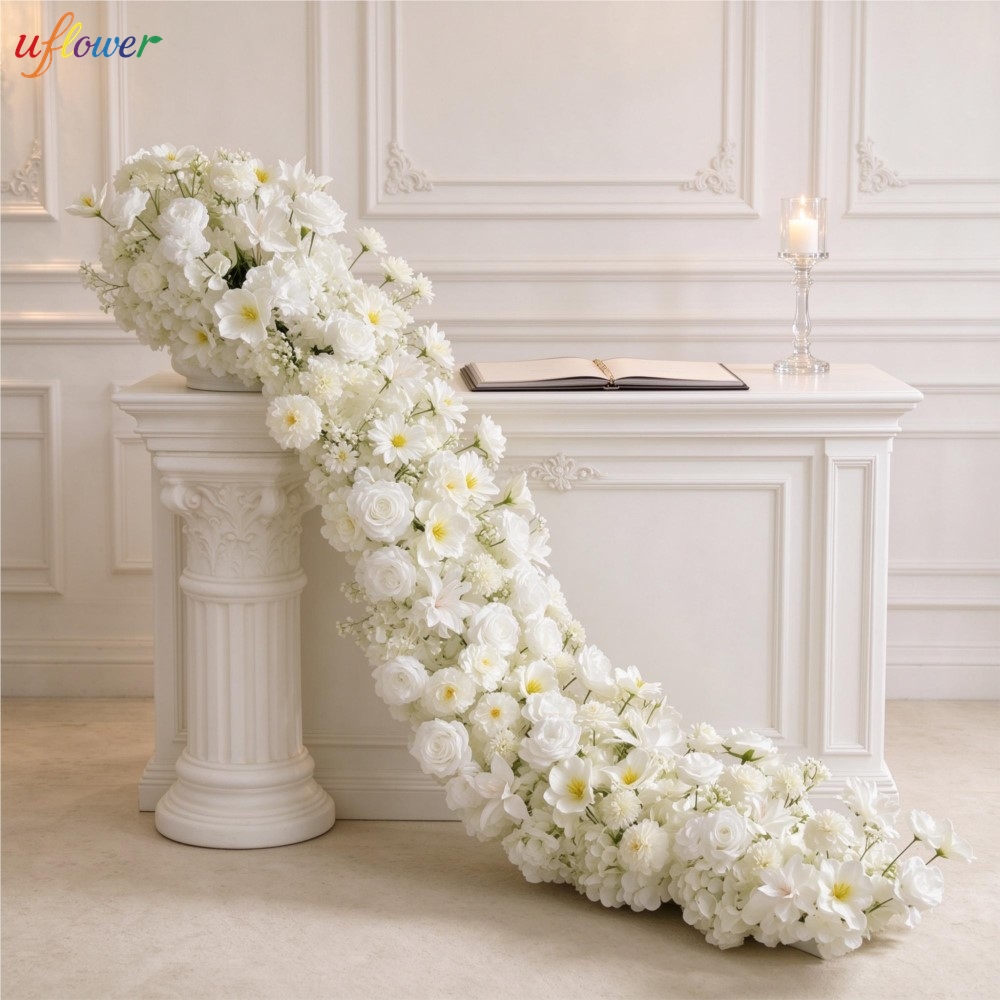 Uflower White Rose Hydrangea A - Table Runner recension och pris