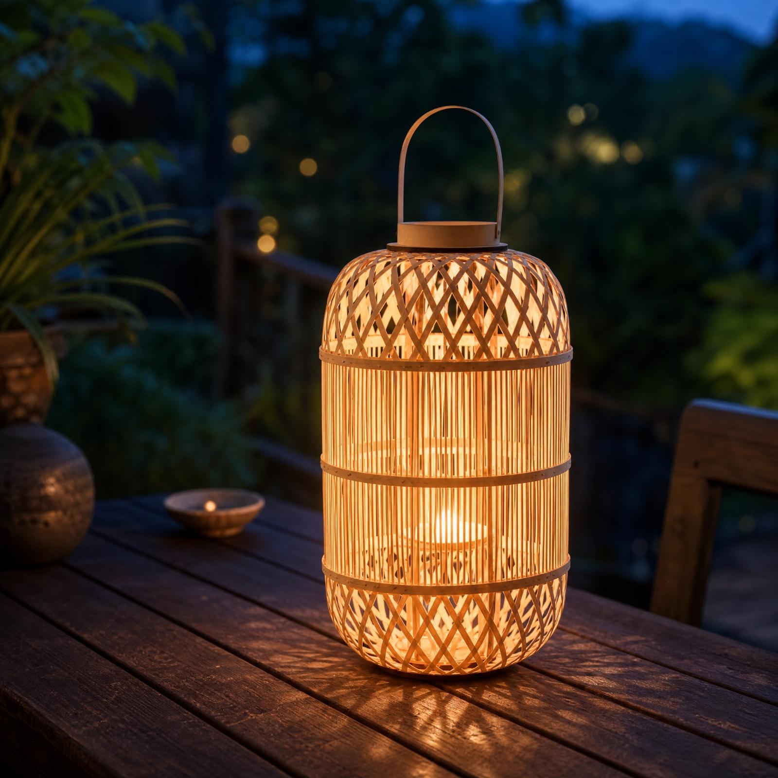 Decorative Bamboo Candle Lante - Candle Holder Decor recension och pris