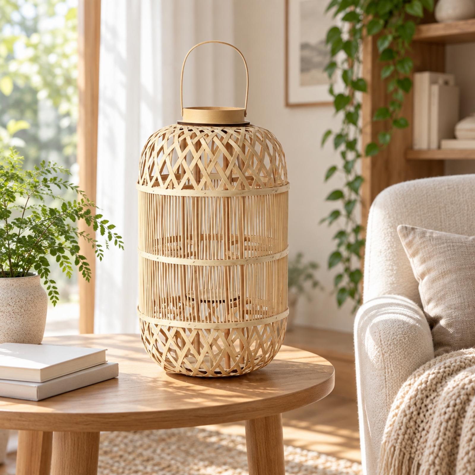 Decorative Bamboo Candle Lante - Candle Holder Decor recension och pris