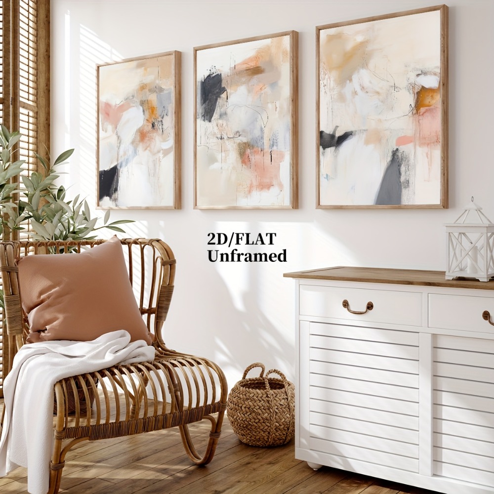 3pcs Frameless,Neutral Beige B - Abstract Canvas Set recension och pris