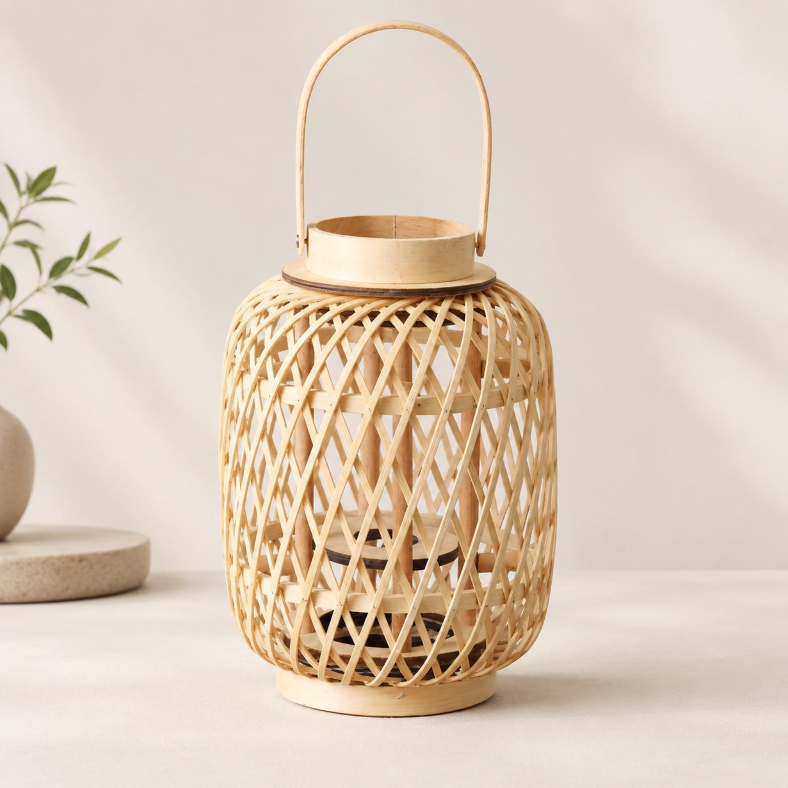 Bamboo Candle Lantern Holder H - Candle Holder Decor recension och pris