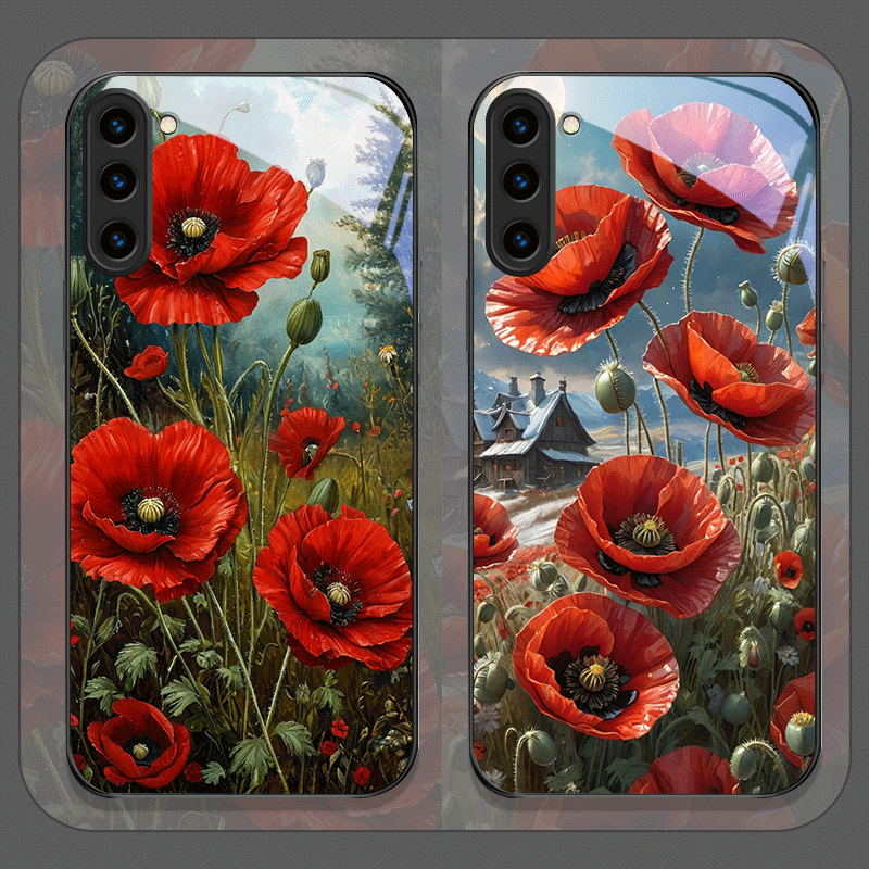 Retro Poppy Flower Bloom Hot R - Vase Decor recension och pris